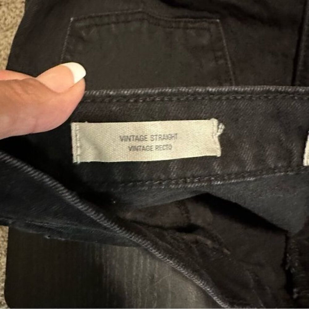 Women's High-Rise Vintage Straight Jeans Universal Thread Black 24 - Picture 12 of 14